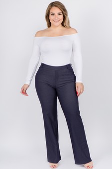 Women's Cotton Blend Straight Leg BootCut Stretch Pants Plus size (XXXL only) style 4