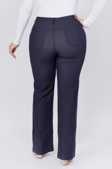 Women's Cotton Blend Straight Leg BootCut Stretch Pants Plus size style 3
