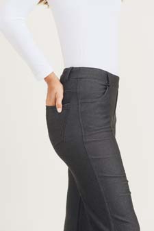 Women's Cotton Blend Straight Leg BootCut Stretch Pants style 4