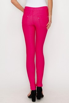 Women's Jegging with Floral Pattern (Fuchsia) style 3