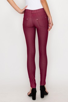 Women's Jegging with Floral Pattern (Wine Red) style 3