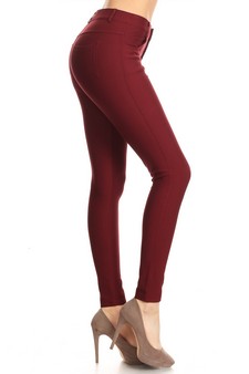 Lady's Mid Rise Ponte Knit Skinny Pants (Small only) style 2