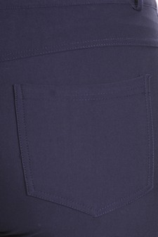 Lady's Mid Rise Ponte Knit Skinny Pants  - Plus style 4