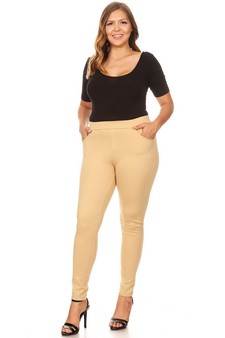 Lady's 4 Pocket Ponte Pants - Plus Size style 4