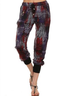 Purple Bamboo printed Jogger style 2