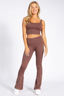 Women's Ribbed Faded Yoga Pants style 5