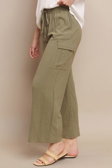 Women's Linen Cargo Pants (XL only) style 2