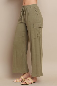 Women's Linen Cargo Pants (XL only) style 4