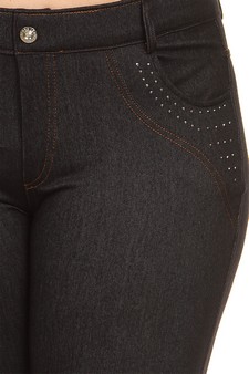 Black Plus Size Jegging with studs style 4