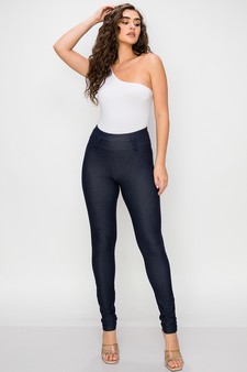 Women's Simple High Waisted Full Length Jeggings (Large only) style 4