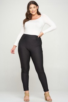 Women's Simple High Waisted Full Length Jeggings (XL only) style 4