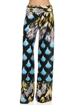 Fish Scale floral, print, Palazzo Pants. style 3