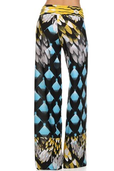 Fish Scale floral, print, Palazzo Pants. style 5
