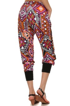 Hot Pink Tribal printed joggers style 3