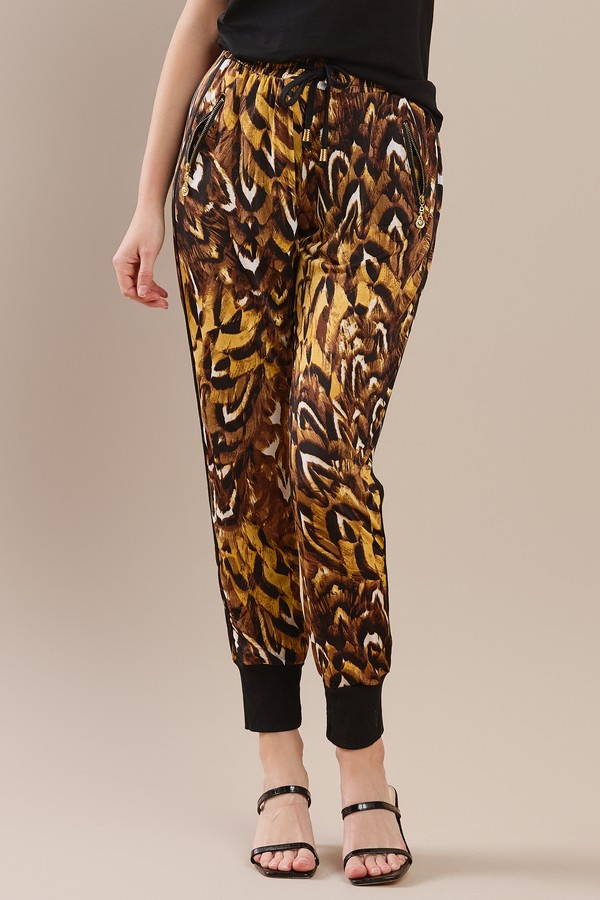Cheetah Feather Printed Joggers - Wholesale - Yelete.com