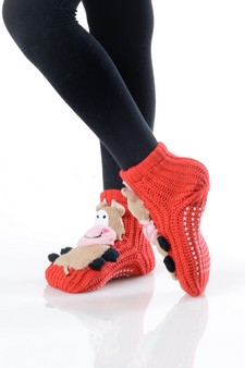 Kid’s 3-D Animal Thick Knit Slipper Socks style 7