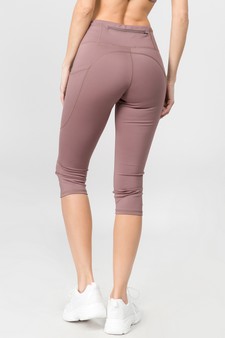 Women's High Rise 5-Pocket Activewear Capri Leggings (Small only) style 3