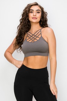 Women’s Seamless Caged Neck Activewear Sports Bra style 4
