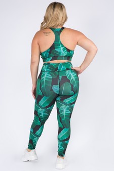 Women's Palm Leaf Print Activewear Set (XL only) style 3