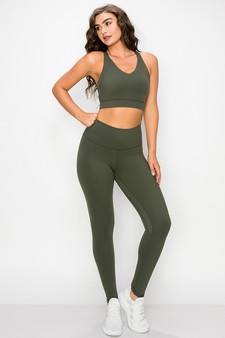 Women's Buttery Soft Sports Bra and Legging Activewear Set style 4