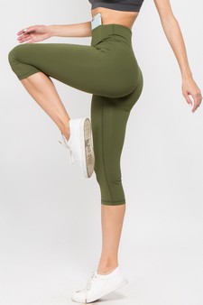 Women's Capri Activewear Leggings w/ Hidden Waistband Pocket (Small only) style 2
