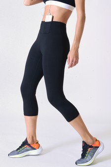 Women's Capri Activewear Leggings w/ Hidden Waistband Pocket (Small only) style 2