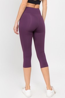 Women's Capri Activewear Leggings w/ Hidden Waistband Pocket (Large only) style 3