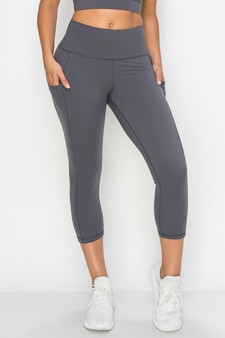 Women's Buttery Soft Activewear Capri Leggings with Pockets (Large only) style 2
