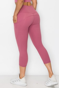 Women's Buttery Soft Activewear Capri Leggings with Pockets (Large only) style 3
