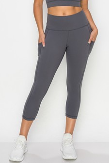 Women's Buttery Soft Activewear Capri Leggings with Pockets (Small only) style 2