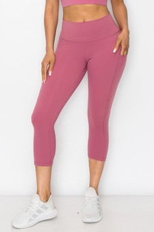 Women's Buttery Soft Activewear Capri Leggings with Pockets (Small only) style 2
