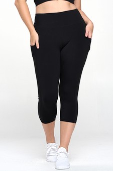Women's Buttery Soft Activewear Capri Leggings with Pockets (XXL only) style 2