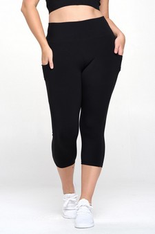 Women's Buttery Soft Activewear Capri Leggings with Pockets (XXXL only) style 2