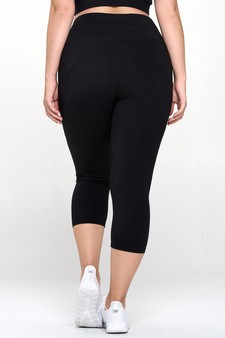 Women's Buttery Soft Activewear Capri Leggings with Pockets (XXXL only) style 3