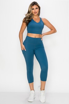 Women's Buttery Soft Activewear Capri Leggings with Pockets style 5
