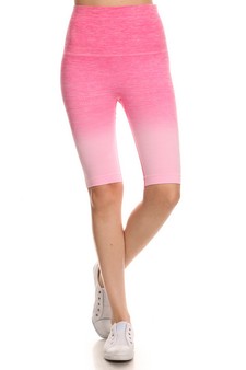 Women's Dip Dye Ombre Activewear Biker Shorts w/High Waist Band (Small only) style 2