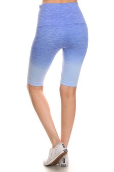 Women's Dip Dye Ombre Activewear Biker Shorts w/High Waist Band (Small only) style 3