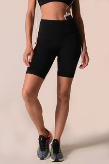 Women’s High Rise Matte Activewear Biker Shorts w/ Hidden Waistband Pocket (XS only) style 3