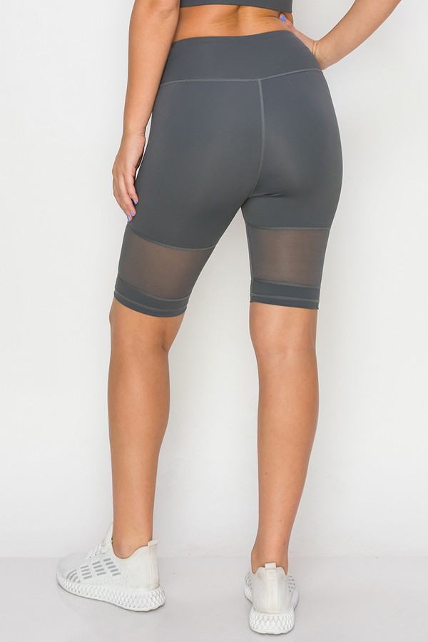 Women’s Mesh Detail Activewear Biker Shorts - Wholesale - Yelete.com