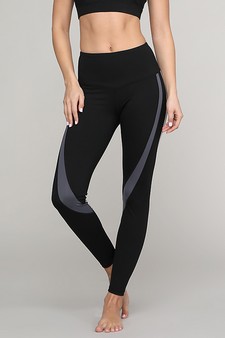 Women's Curve Striped Activewear Leggings - TOP ACT643 style 2