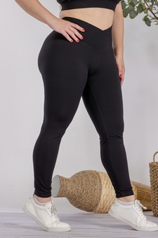 Women’s High Rise Crossover Waist Leggings (XL only) style 2