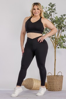 Women’s High Rise Crossover Waist Leggings (XL only) style 4