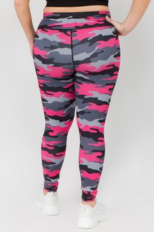 Women's Pink Camouflage Activewear Leggings (XXL only) style 3