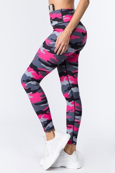 Women's Pink Camouflage Activewear Leggings style 3