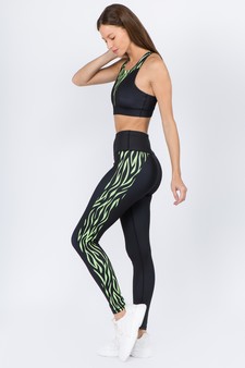 Women's Zebra Side Striped Activewear Leggings style 5