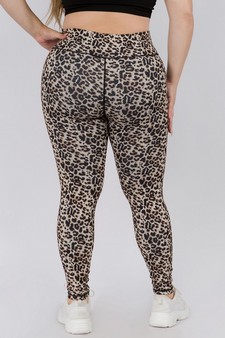 Women's Cheetah Print Activewear Leggings- Plus Size style 3