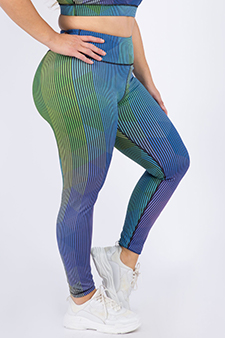 Women's Pinestripe Geo Print Activewear Leggings style 2