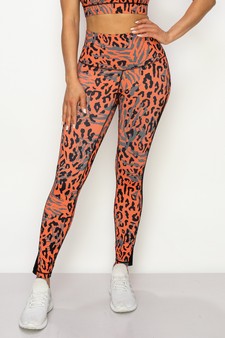 Women’s Cheetah Meets Tiger Printed Activewear Leggings style 2