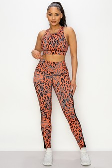 Women’s Cheetah Meets Tiger Printed Activewear Leggings style 4