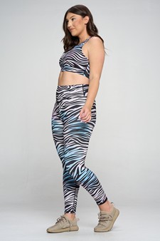 Women’s The Tie Dye Zebra Print Activewear Set style 2